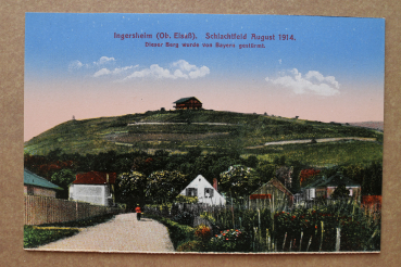 Ansichtskarte AK Ingersheim Elsass 1914-1918 Straße Häuser Garten Berg von Bayern erstürmt 1914 Ortsansicht Frankreich France 68 Haut Rhin